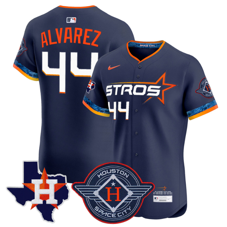 Yordan Álvarez Jersey #44 Houston Astros 2025 City Connect Texas Patch Premier Elite Stitched Navy