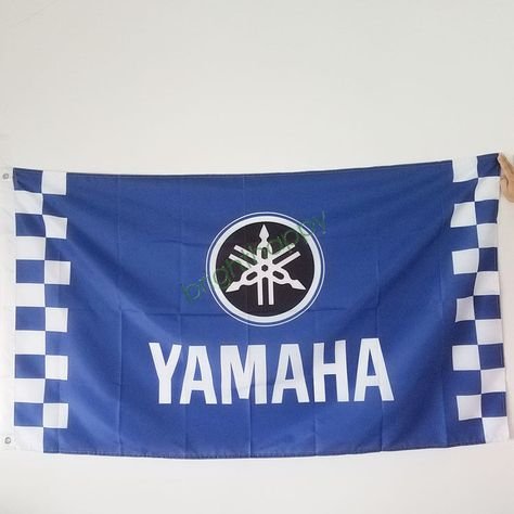 Yamaha Blue Logo Flag 3X5 Ft Polyester Banner USA 90x150cm