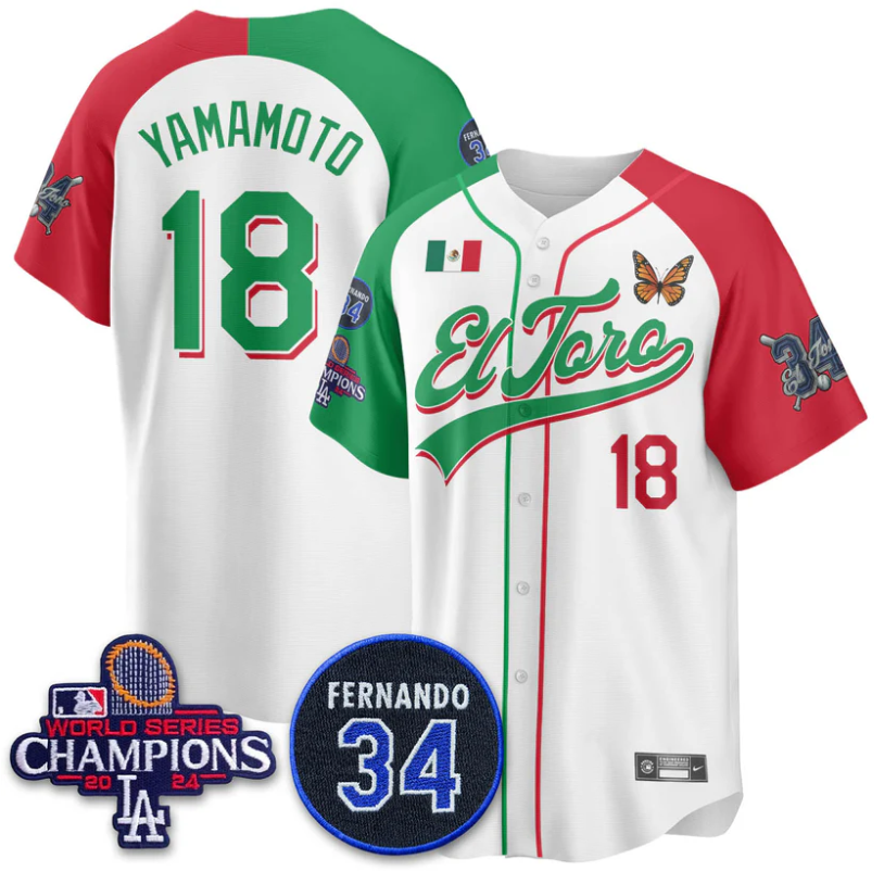 Yamamoto Jersey #18 Dodgers Mexican El Toro For 34 Stitched Alternate