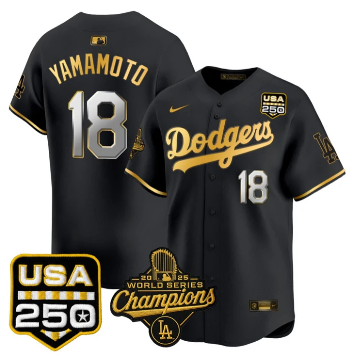 Yamamoto Jersey #18 Dodgers 2025 World Series Champions 250 USA Stitched