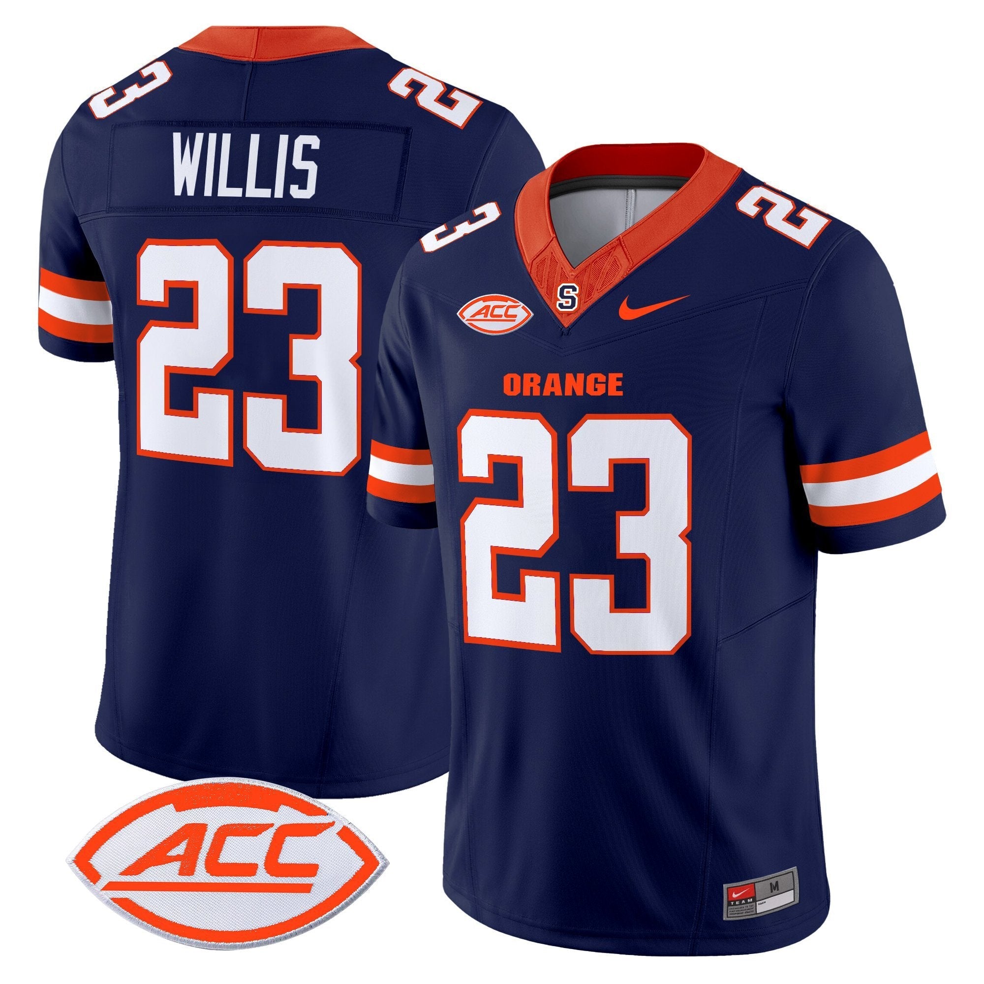 Yasin Willis Jersey #23 Syracuse Orange 2025 Limited Stitched Navy