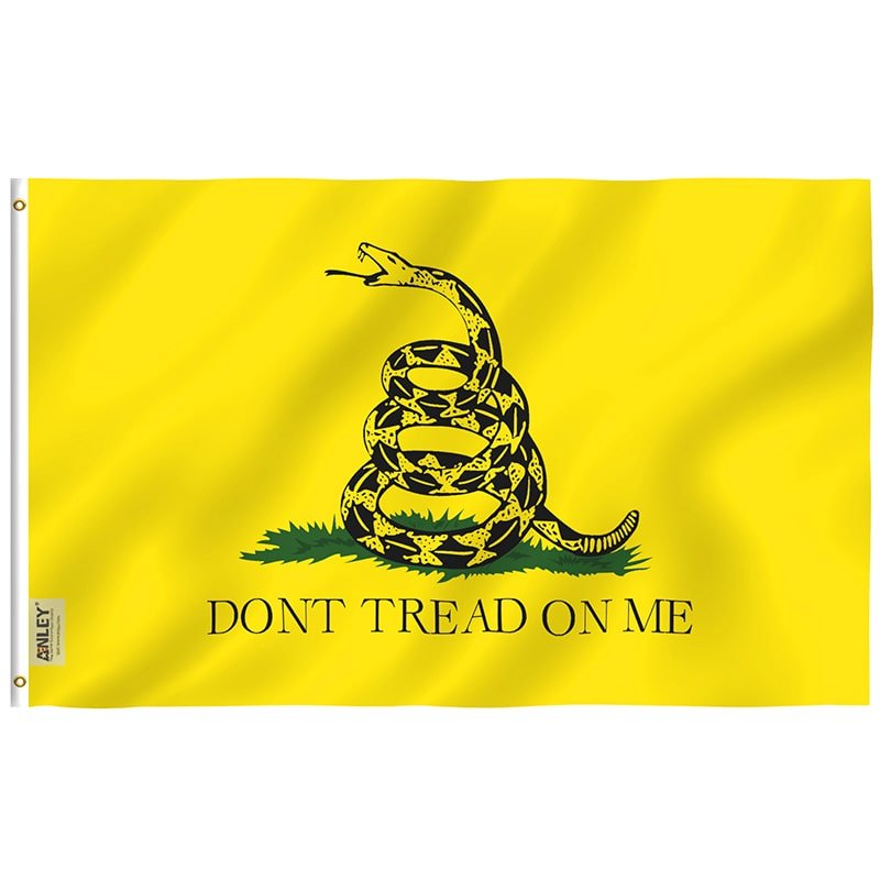 Yellow Don't Tread On Me Gadsden Flag - Tea Party Flag with Brass Grommets 3X5Ft Banner USA