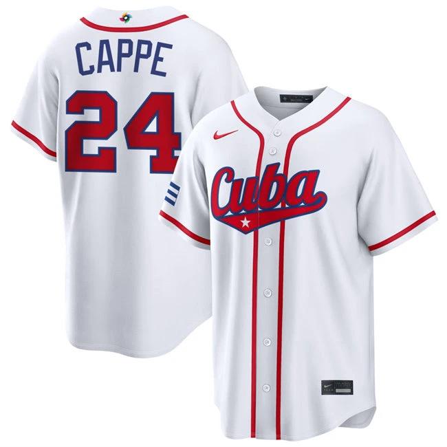Yiddi Cappe Jersey #24 Cuba Team 2026 World Baseball Classic Stitched White