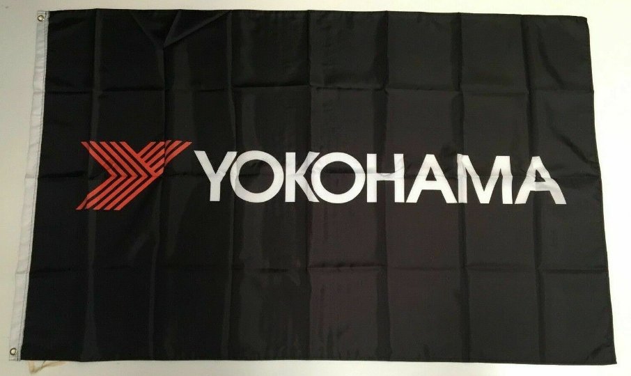 Yokohama Racing Banner Flag - Car Tyres Tires Wheels Geolander Workshop Mechanic 3x5ft