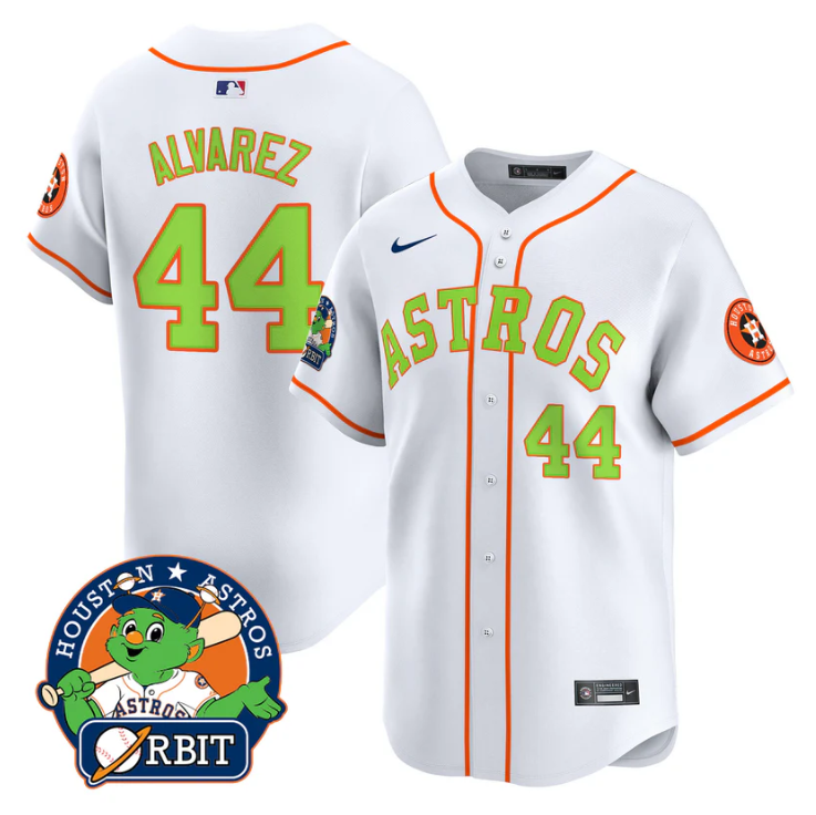 Yordan Álvarez Jersey #44 Astros Orbit Patch Vapor Premier Limited V2 Stitched White