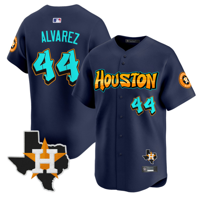 Yordan Álvarez Jersey #44 Houston Astros Graffiti H-Town Edition Stitched Navy