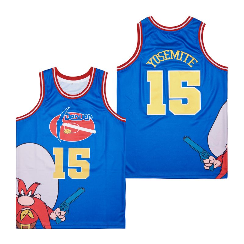 Yosemite #15 Sam Denver Movie Basketball Jersey Blue