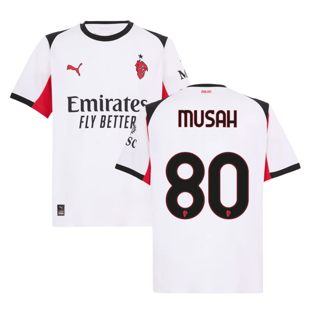 Yunus Musah 80 AC Milan 2025-26 Away Men Jersey – White
