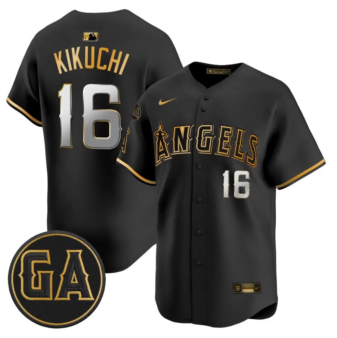 Yusei Kikuchi Jersey #16 Angels Garret Anderson Tribute Premier Stitched