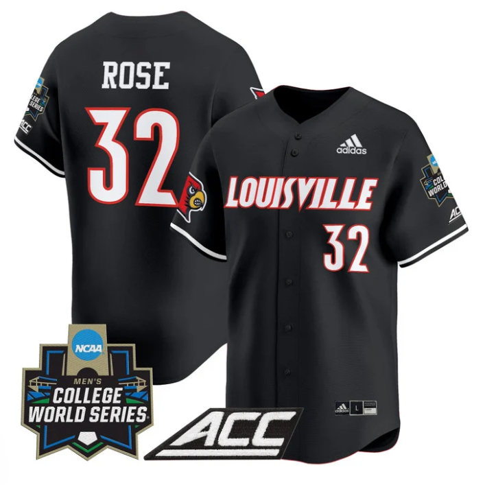 Zion Rose Jersey #32 Louisville Cardinals 2025 World Series Stitched Black