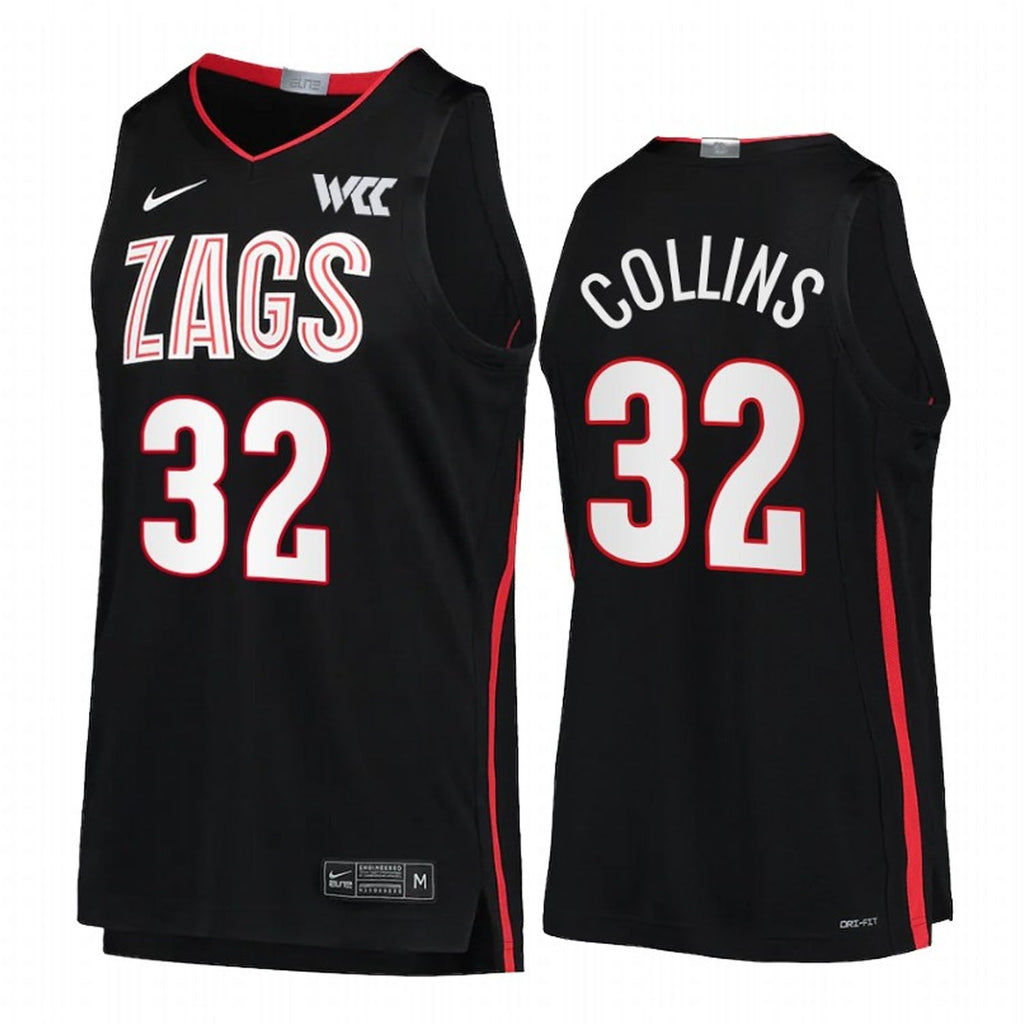 Zach Collins Jersey Gonzaga Bulldogs College Basketball Black #32