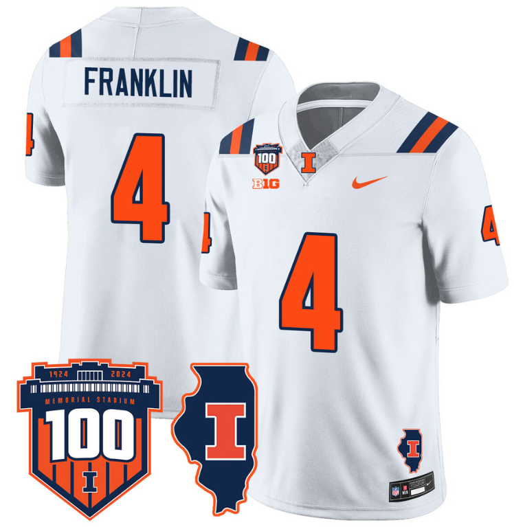 Zakhari Franklin Jersey #4 Illinois Fighting Vapor Limited College Football Stitched White