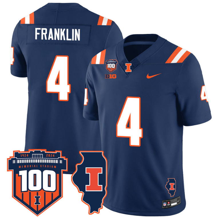 Zakhari Franklin Jersey #4 Illinois Fighting Vapor Limited College Football Stitched Orange Alternate