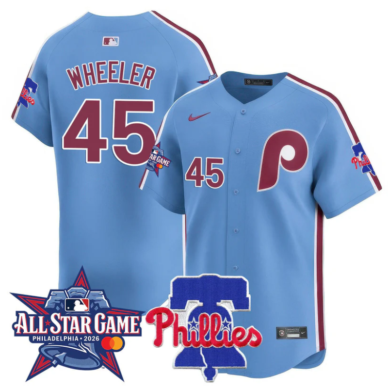 Zack Wheeler Jersey #45 Philadelphia Phillies 2026 MLB All-Star Light Blue