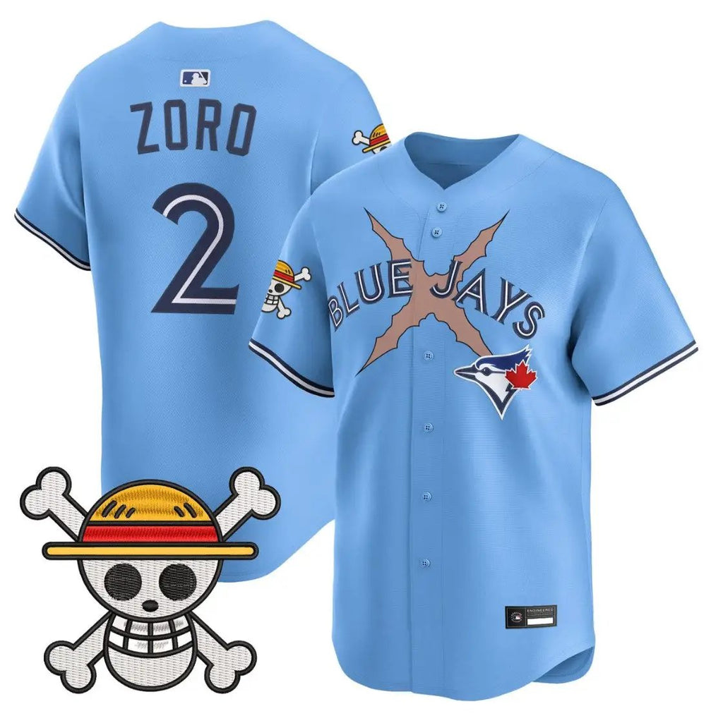 Zoro Jersey #2 Blue Jays One Piece Vapor Premier Limited Premier Stitched
