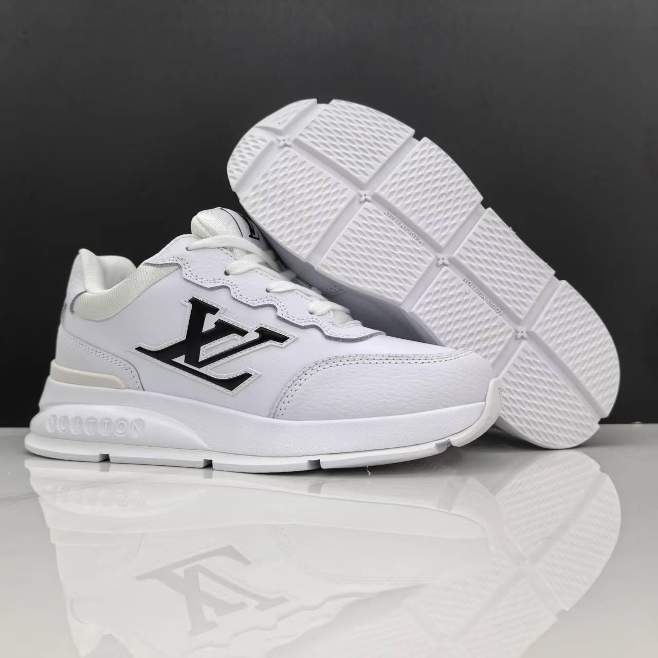 Luxury Lou Paris Classic Trainers White Black Shoes Sneakers