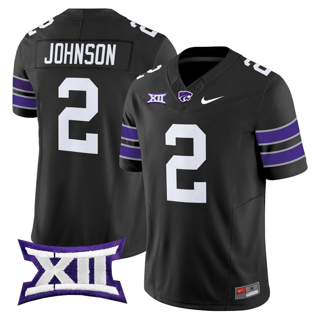 Avery Johnsonn Jersey #2 Kansas State Wildcats 2025 Limited Stitched Black