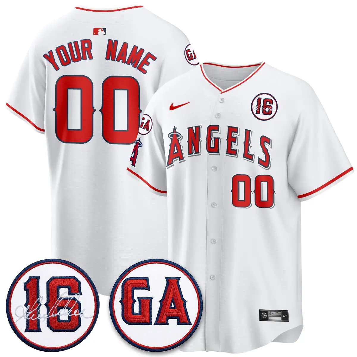 Los Angeles Angels Garret Anderson Tribute Patch Vapor Premier Limited Custom Jersey - All Stitched