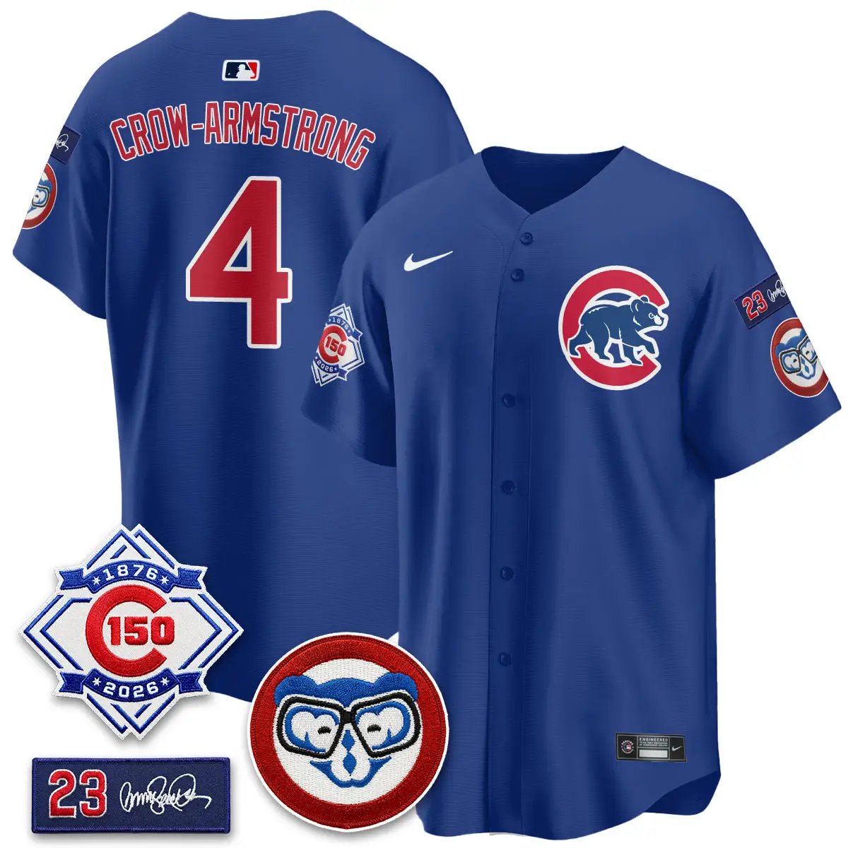 Men Chicago Cubs 150th Anniversary Holy Cow Vapor Premier Royal Limited Jersey - All Stitched