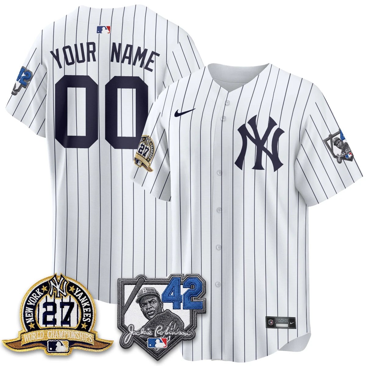 New York Yankees 2026 Jackie Robinson Day Vapor Limited Custom Jersey - All Stitched