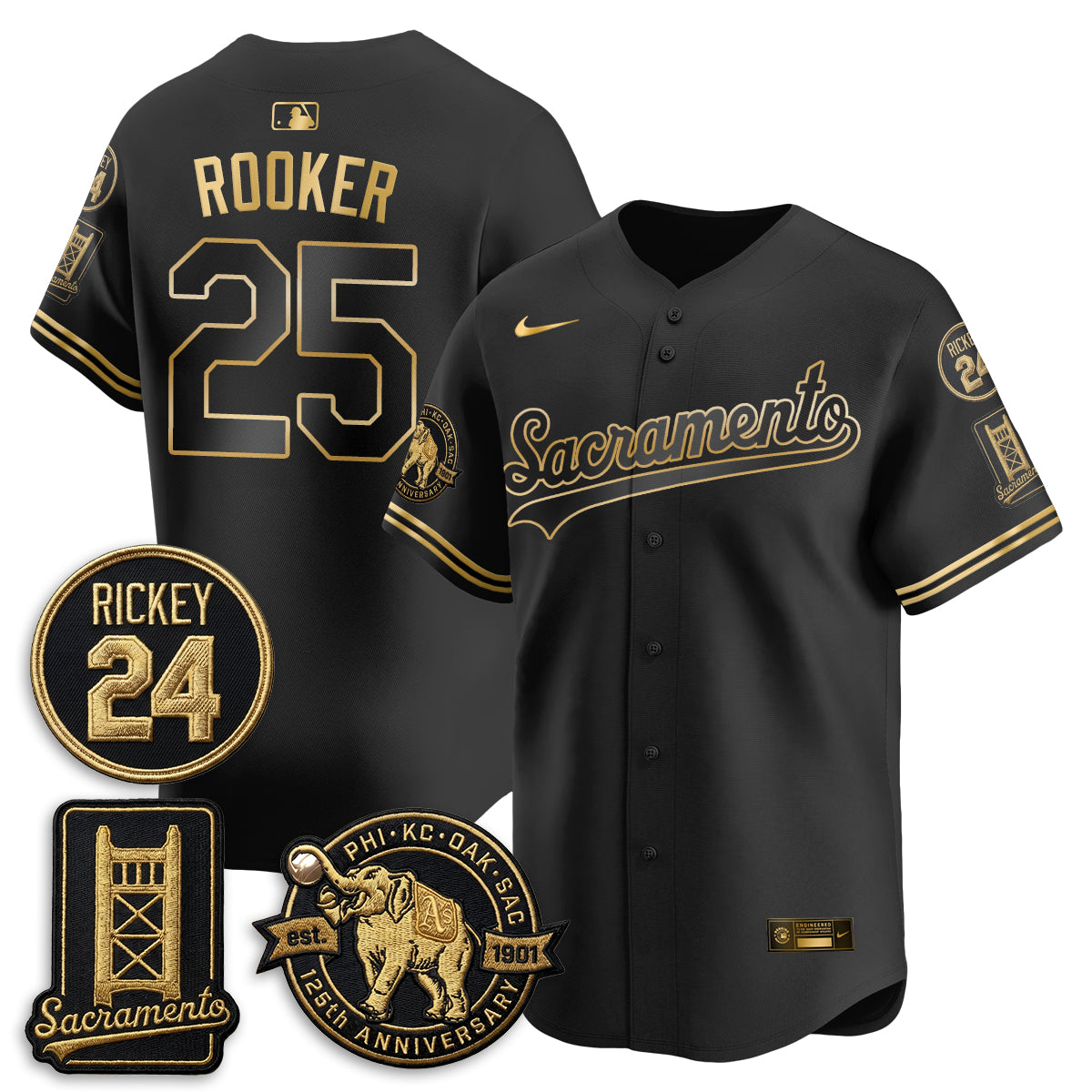 Men Oakland Athletics 2026 Alternate Sacramento 125 Years Limited Vapor Gold Edition Jersey - All Stitched