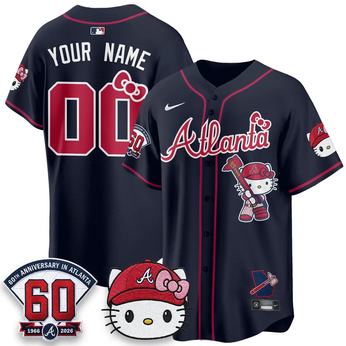 Atlanta Braves x Meow KT 2026 Vapor Limited Custom Jersey - All Stitched