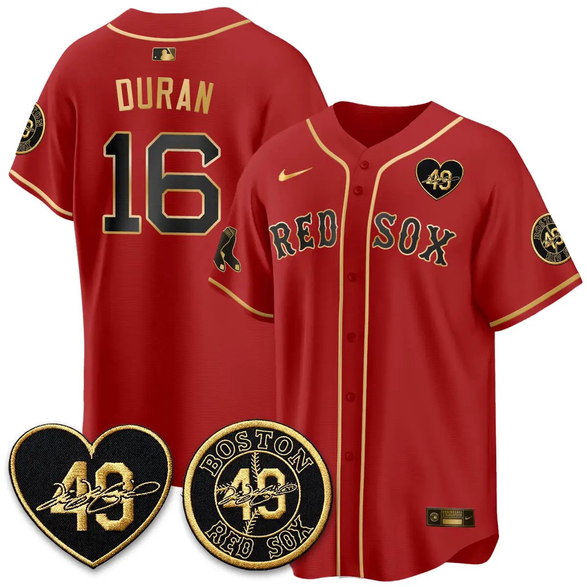 Men Boston Red Sox Tim Wakefield Memorial Patch Vaper Premier Limited Gold Edition Jersey - All Stitched