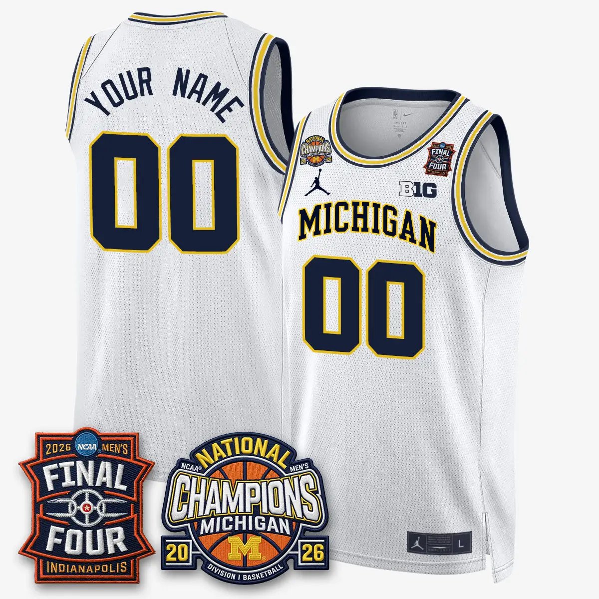 Michigan Wolverines Basketball National Champions Big Text Limited Vapor Custom Jersey - All Stitched