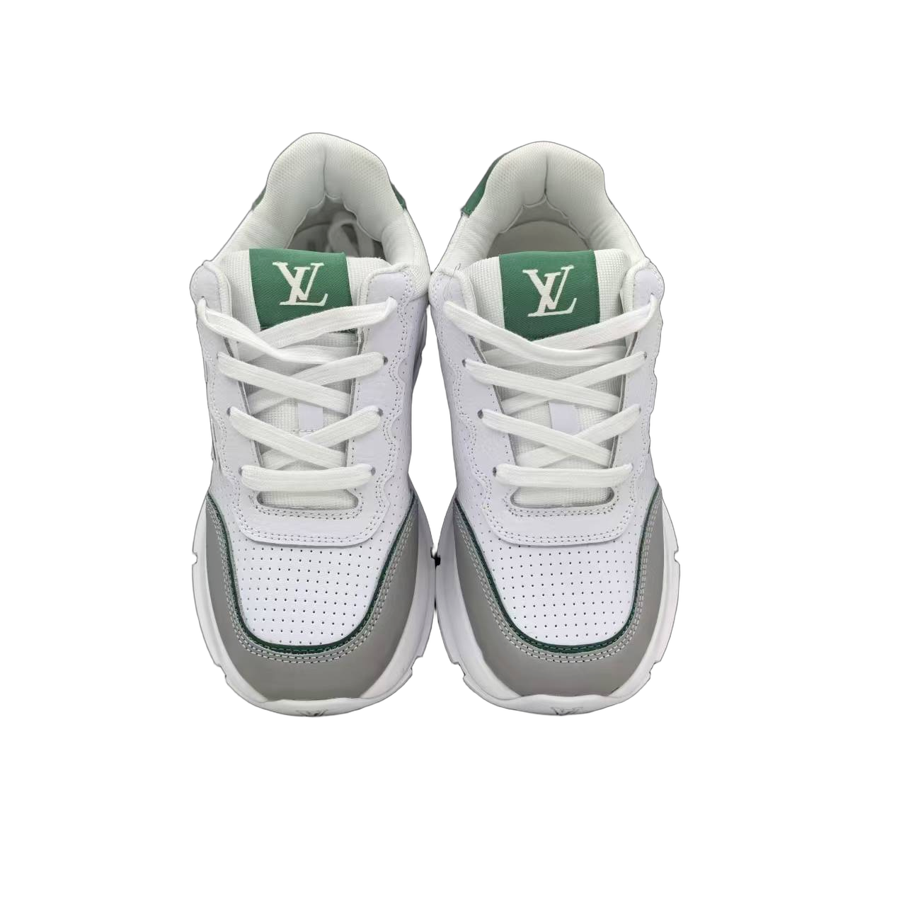 Luxury Lou Paris Classic Trainers Green White Shoes Sneakers