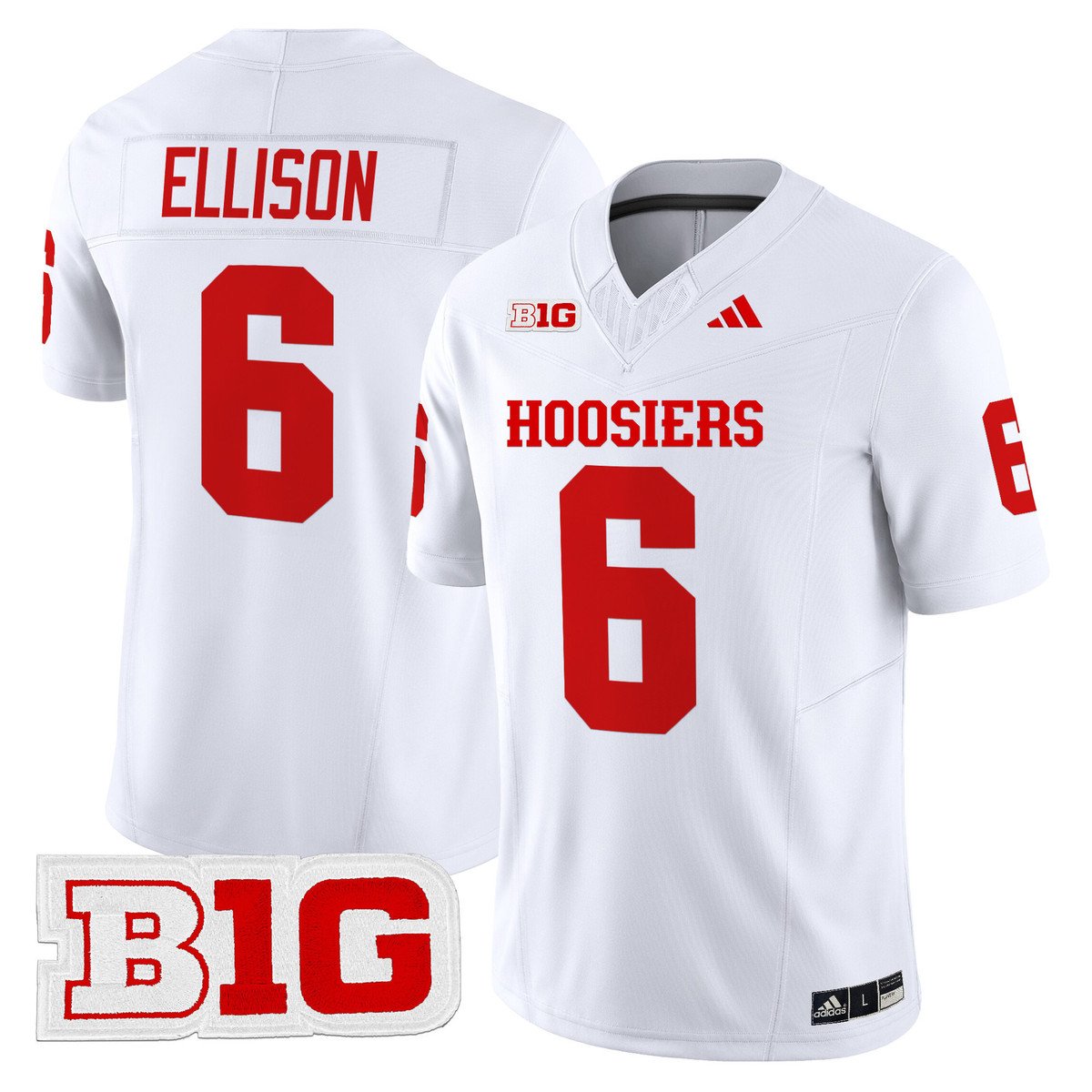 Justice Ellison Jersey #6 Indiana Hoosiers 2025 Limited Stitched White