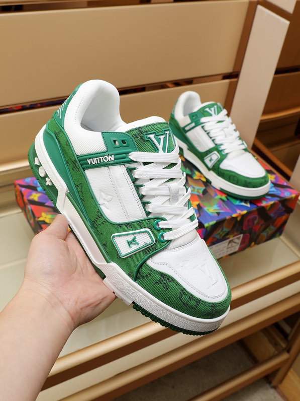 Luxury Virgil Trainer Sneakers Shoes Signature Green Monogram
