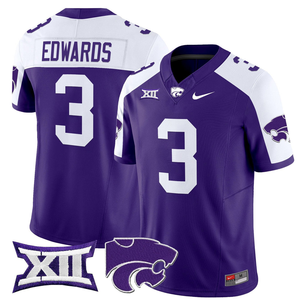 Dylan Edwards Jersey #3 Kansas State Wildcats 2025 Limited Stitched Purple Alter