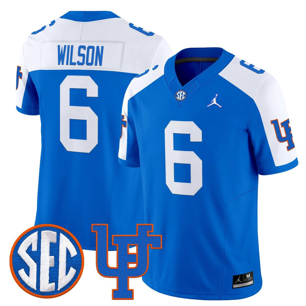 Dallas Wilson Jersey #6 Florida Gators 1960s Throwback Vapor Limited Royal Alter