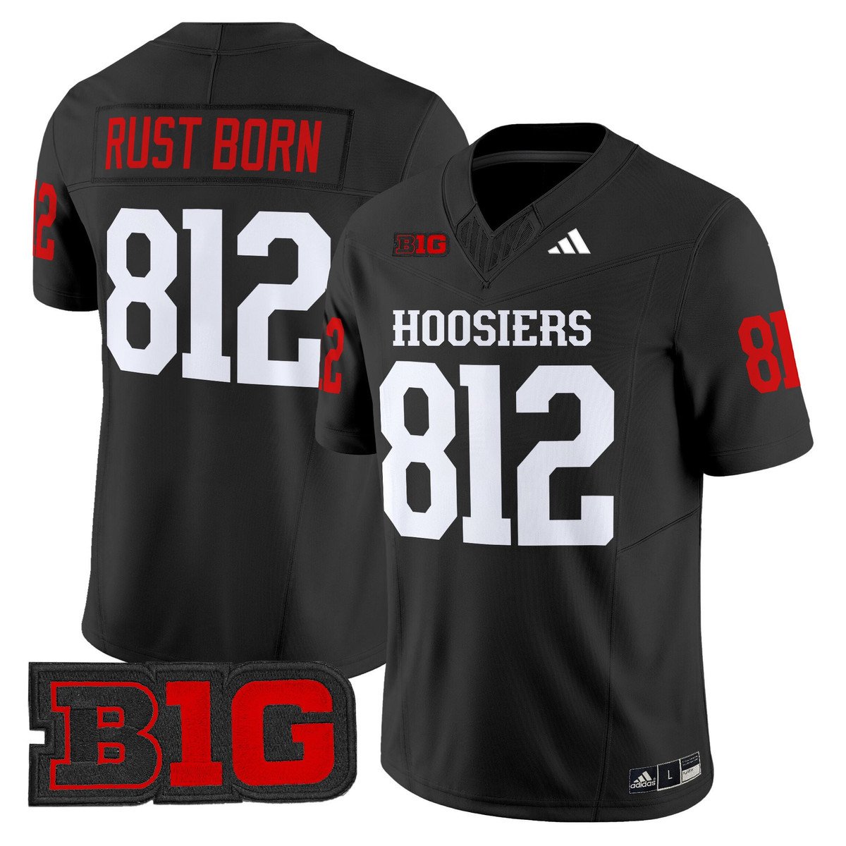 Rust Born Jersey #812 Indiana Hoosiers 2025 Limited Stitched Black