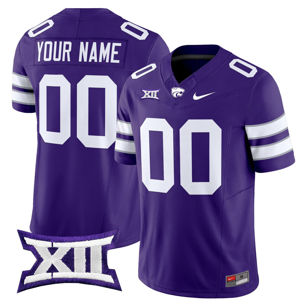 Custom Kansas State Wildcats Jersey Name, Number 2025 Limited Stitched Purple