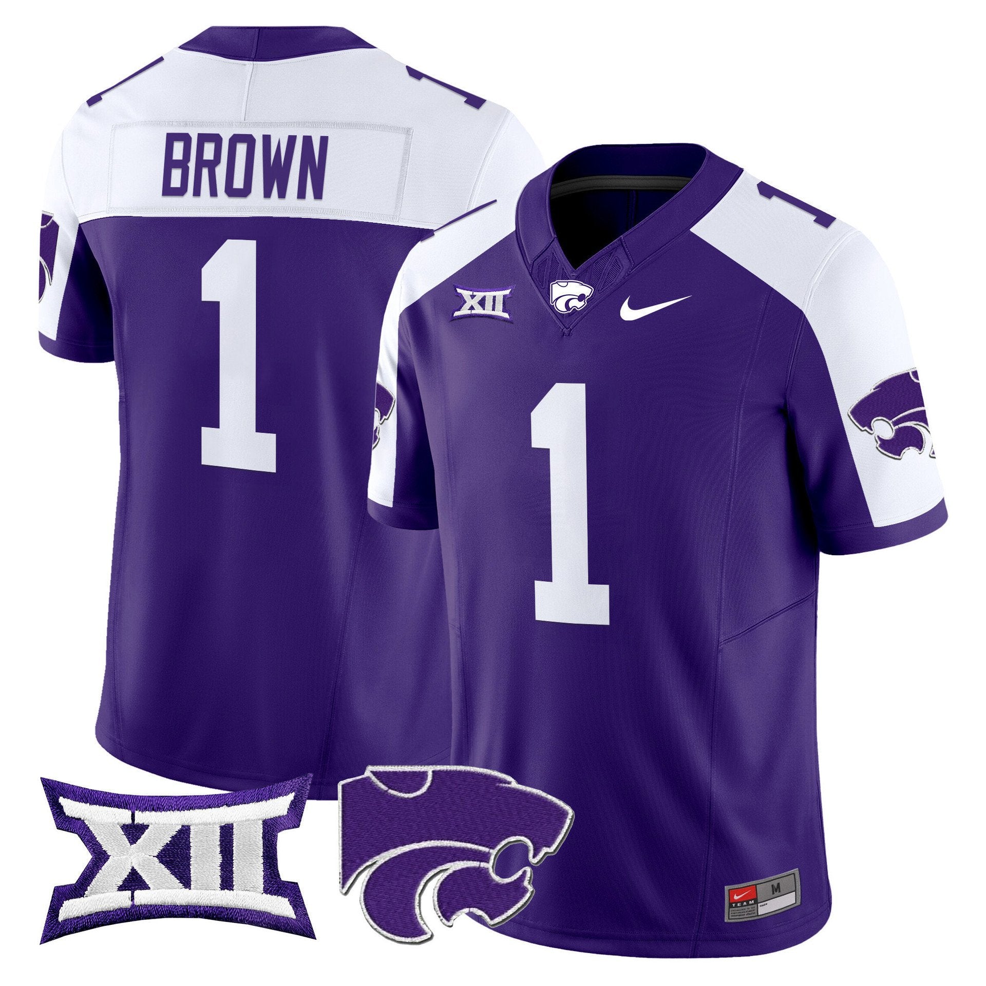Jayce Brown Jersey #1 Kansas State Wildcats 2025 Limited Stitched Purple Alternate