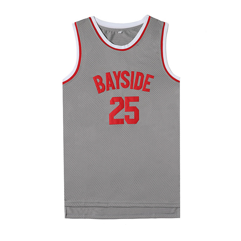 Zack Morris #25 Bayside Basketball Jersey White