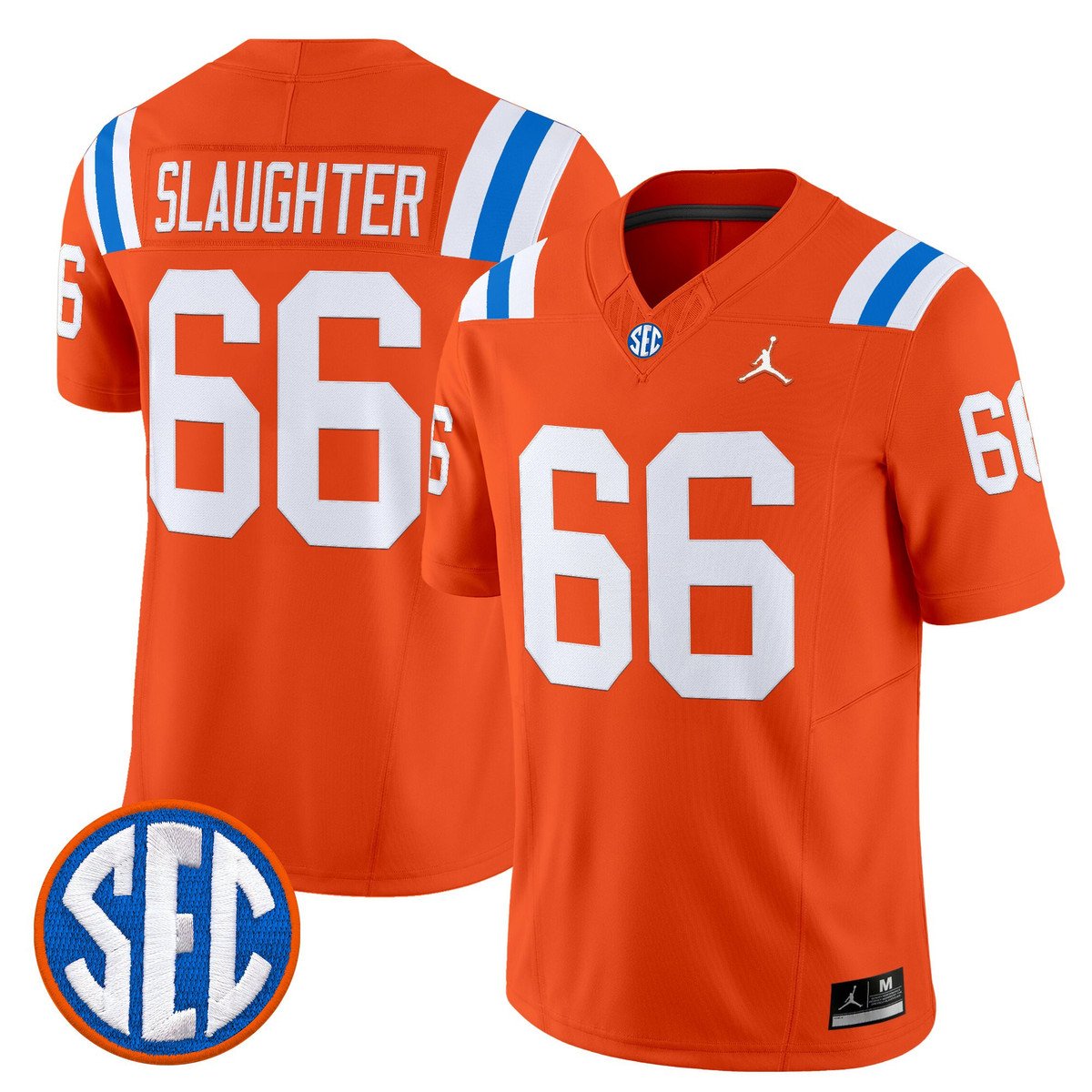 Jake Slaughter Jersey #66 Florida Gators 1960s Throwback Vapor Limited Orange