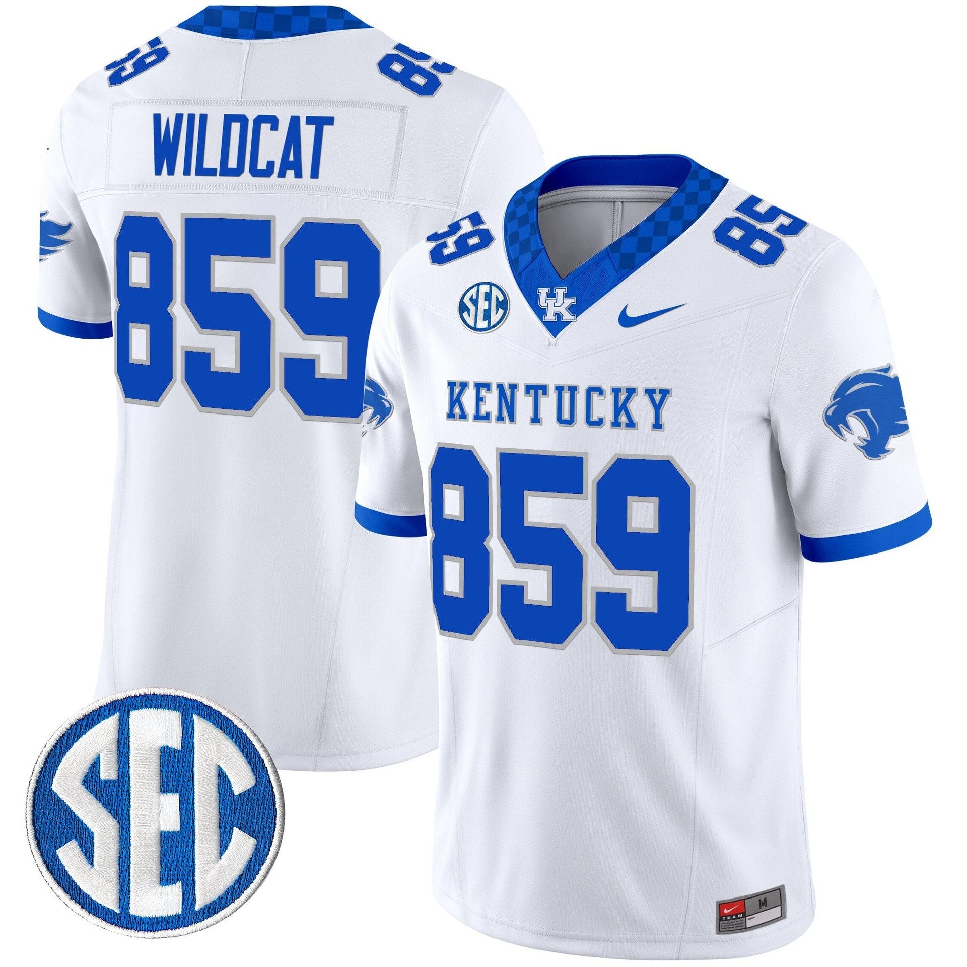 Wildcat Jersey #859 Kentucky Wildcats 2025 Limited Stitched White