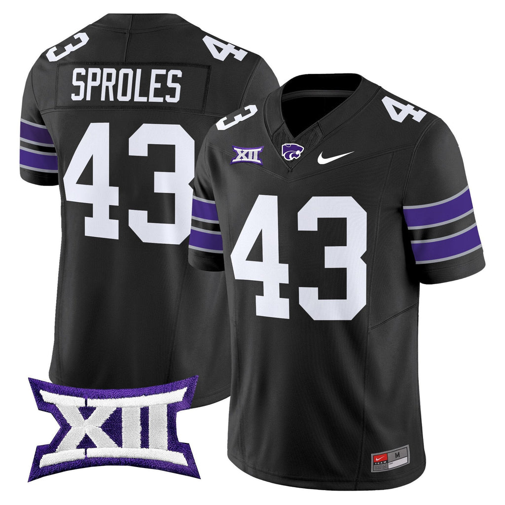 Darren Sproles Jersey #43 Kansas State Wildcats 2025 Limited Stitched Black