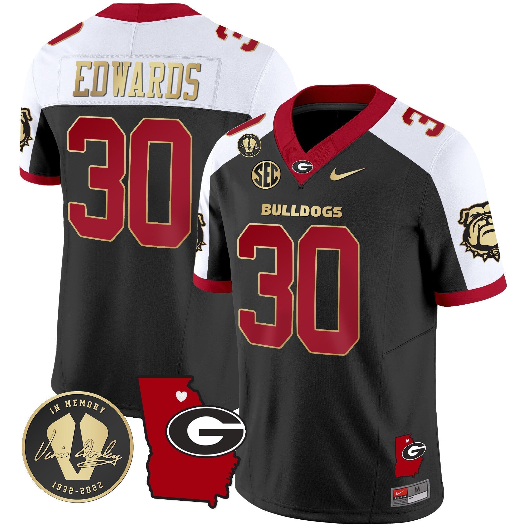 Men Georgia Bulldogs 2024 Vapor Jersey V4 - Georgia Map - All Stitched