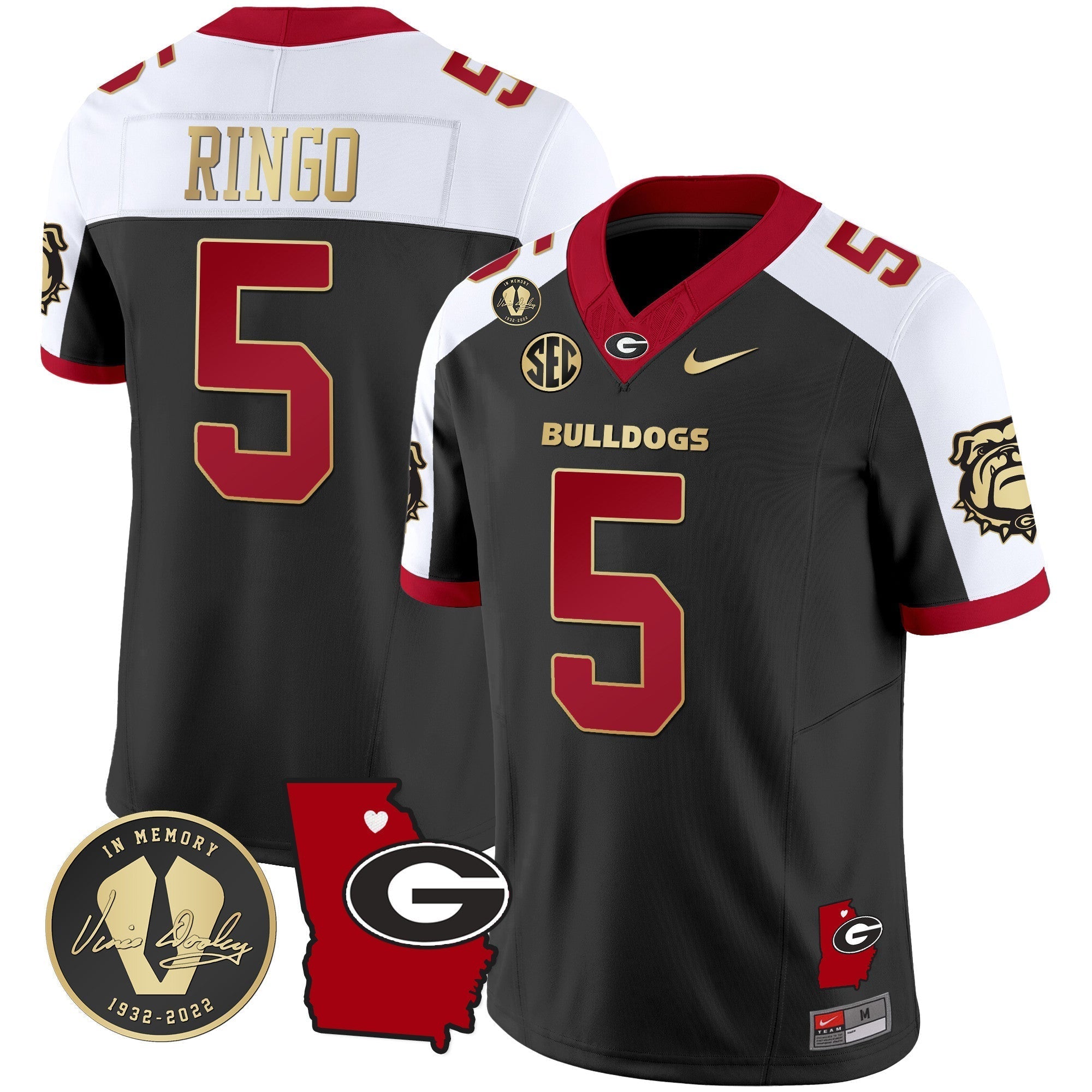 Men Georgia Bulldogs 2024 Vapor Jersey V4 - Georgia Map - All Stitched