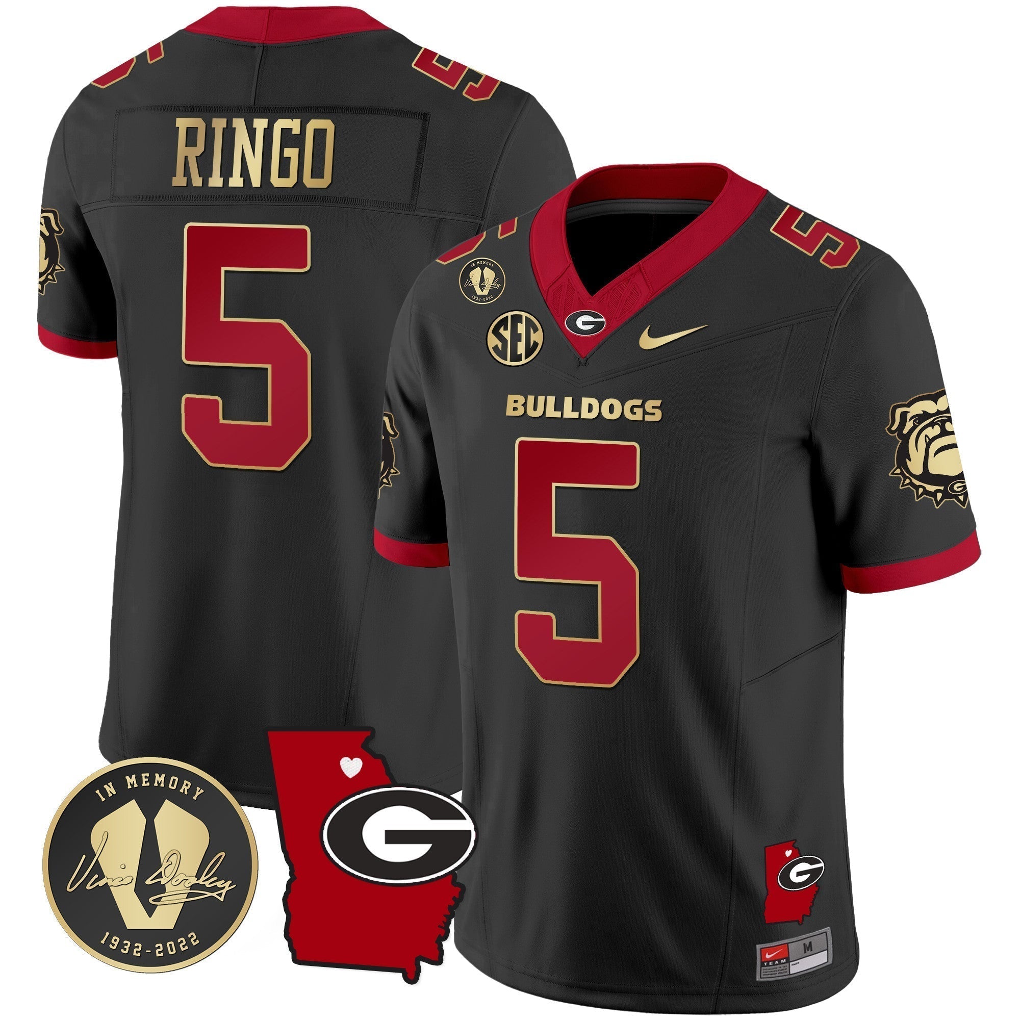 Men Georgia Bulldogs 2024 Vapor Jersey V4 - Georgia Map - All Stitched