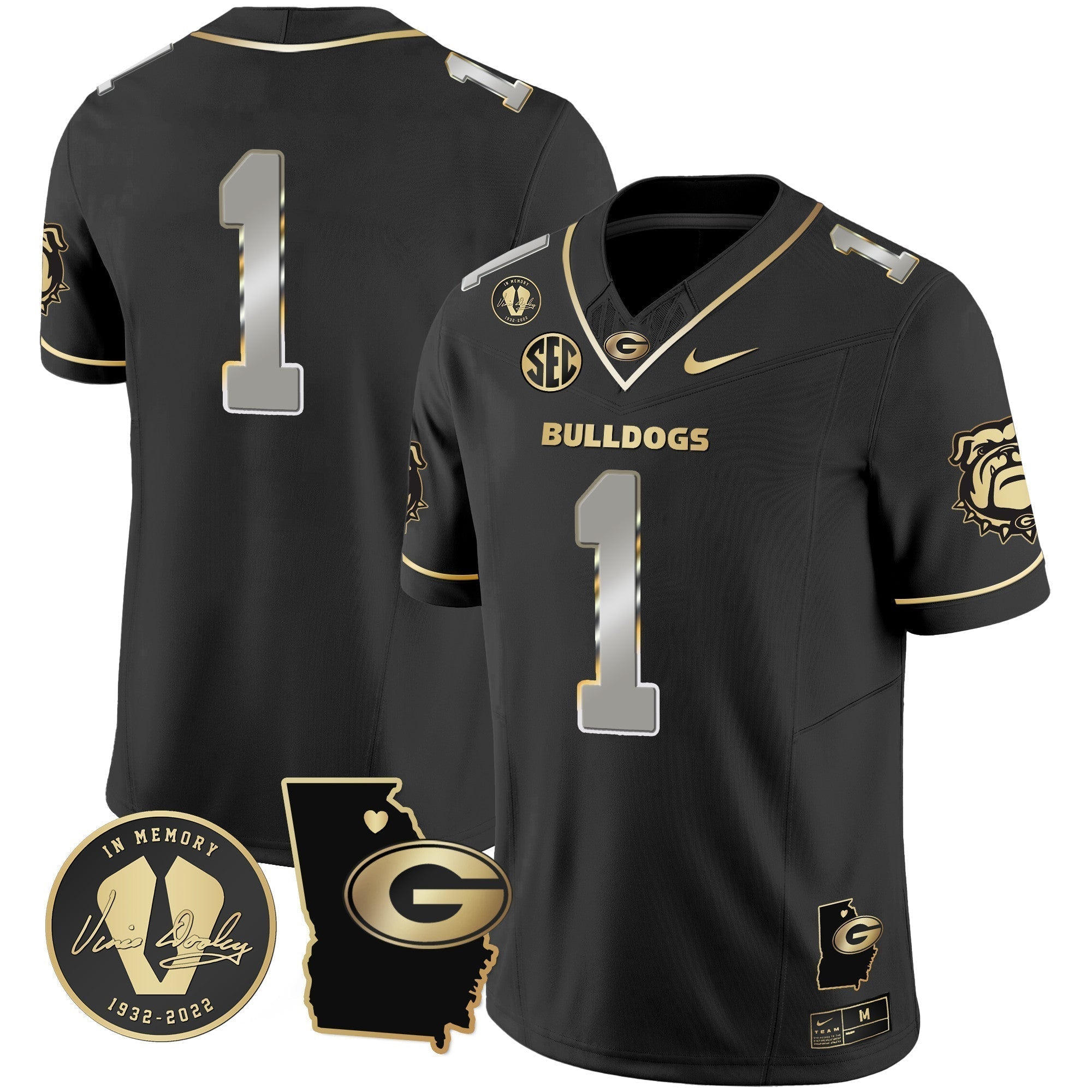 Men Georgia Bulldogs 2024 Vapor Jersey V4 - Georgia Map - All Stitched