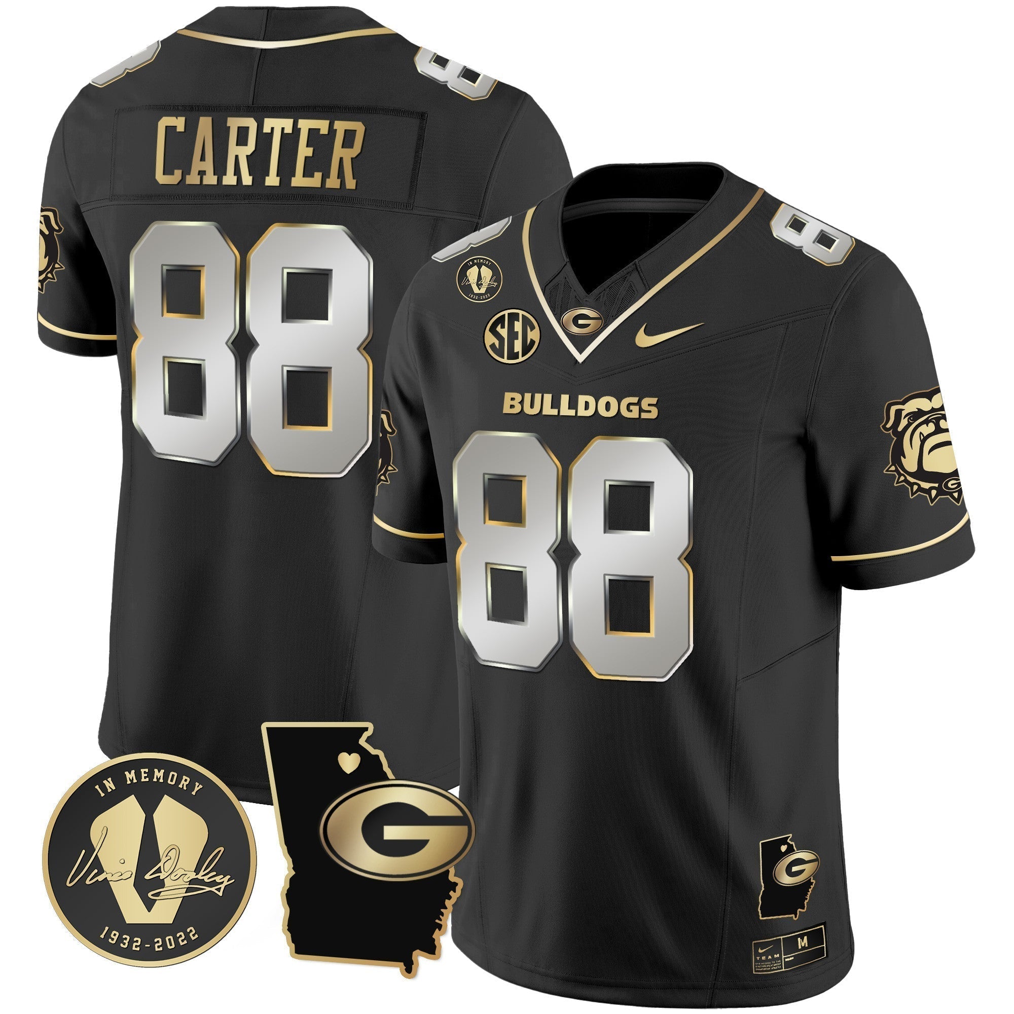 Men Georgia Bulldogs 2024 Vapor Jersey V4 - Georgia Map - All Stitched