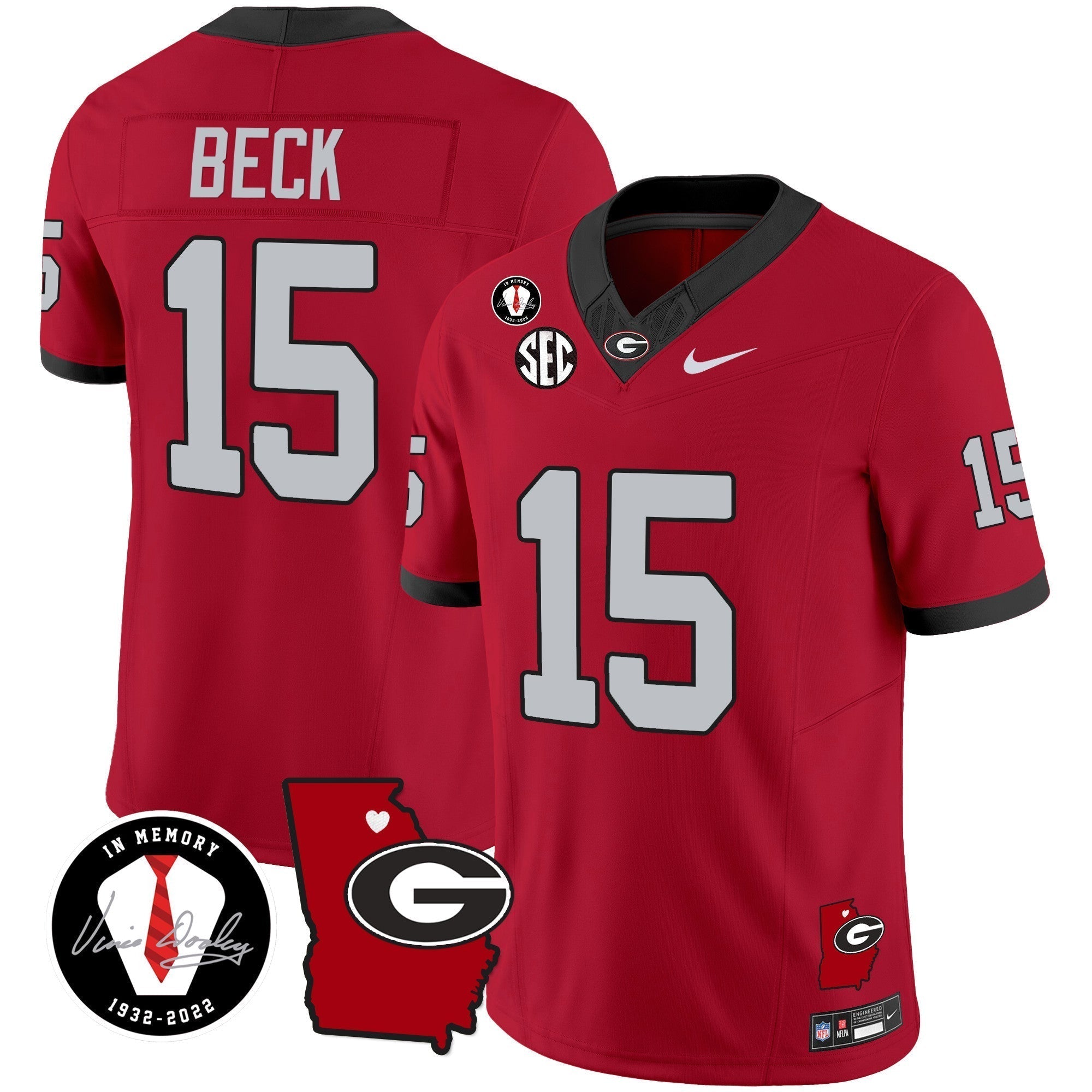 Men Georgia Bulldogs 2024 Vapor Jersey V4 - Georgia Map - All Stitched