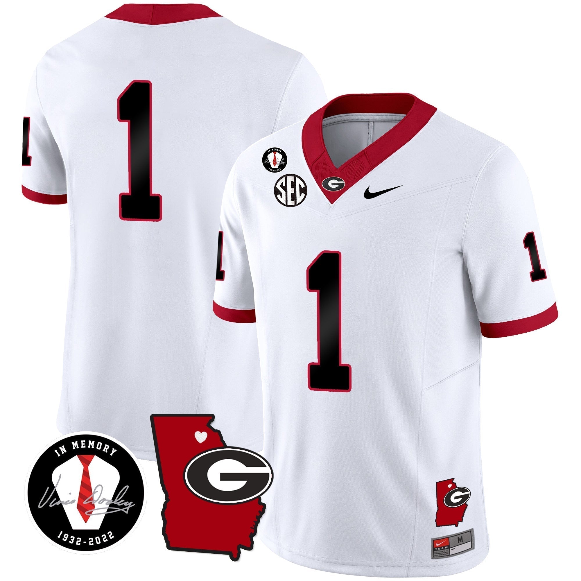 Men Georgia Bulldogs 2024 Vapor Jersey V4 - Georgia Map - All Stitched