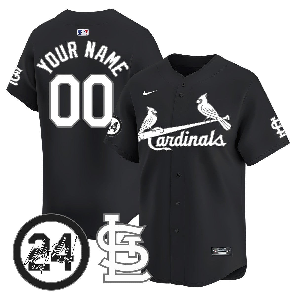 St. Louis Cardinals Memorial Vapor Premier Limited Custom Jersey - All Stitched