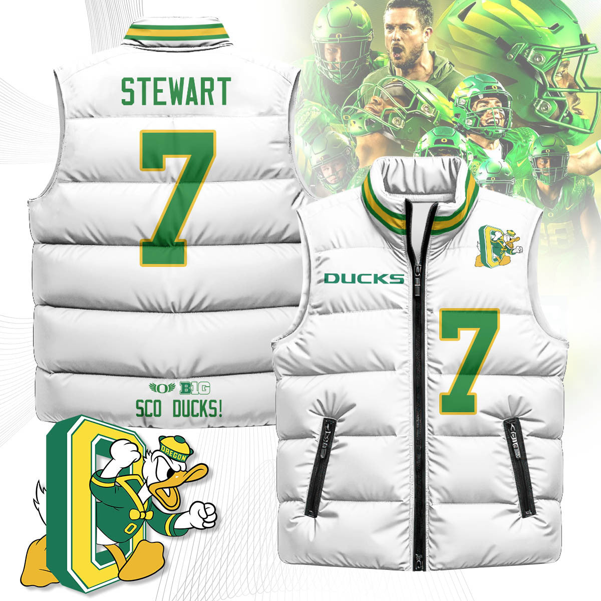 Oregon Ducks Unisex Puffer Vest
