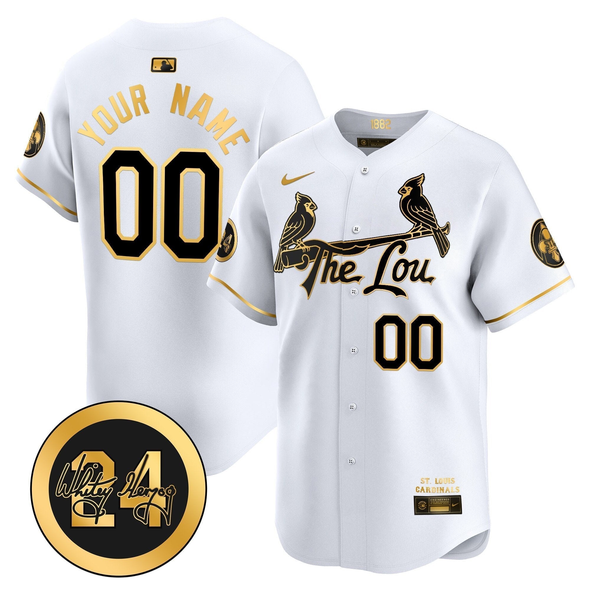 St. Louis Cardinals 2024 City Connect Whitey Herzog Patch Vapor Premier Limited Custom Jersey - All Stitched